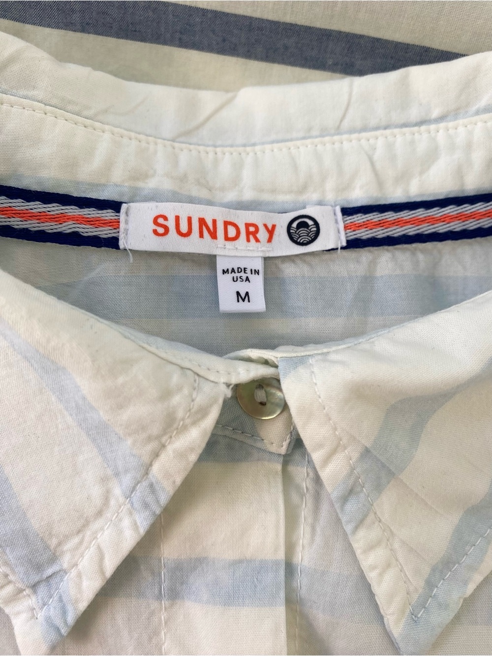 Sundry Striped Cotton Oversized Button Down Shirt, Size M - Picture 6 of 11